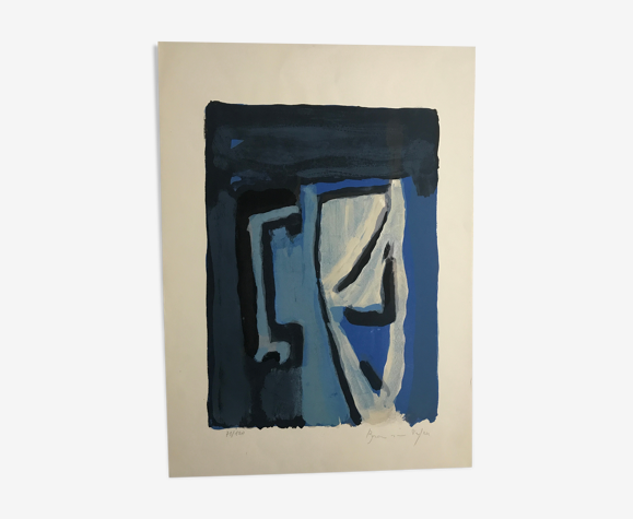 Lithographie originale signée et numérotée de Bram VAN VELDE, MP 111, 1973