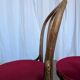 Set of 4 Vintage Bentwood Bistro Chairs, Red Upholstery