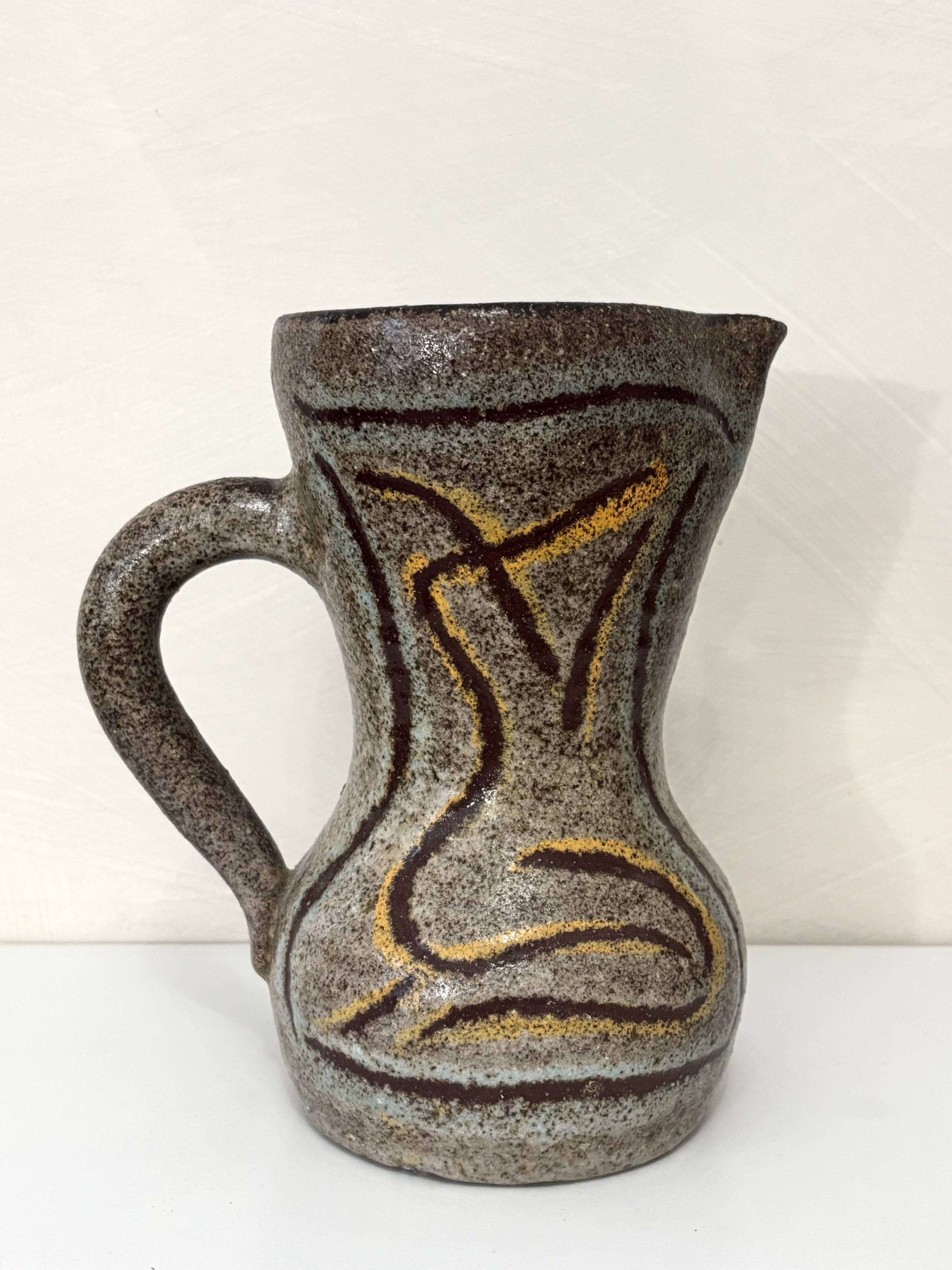 Accolay vase, vintage mid-century, coloured, feminine pattern, 1950s.