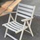 Chaise de jardin pliable blanche en bois massif