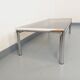 Vintage rectangular coffee table in smoked glass and chrome metal from the 1960s.