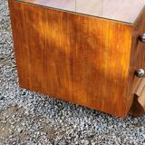 Art deco dressing table in golden blond mahogany from the 30s