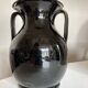 Neo-classical urn vase in black Biot glazed earth 1960