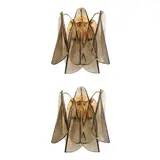 Amber Rondini Murano Glass Gold Wall Sconces by Simoeng, Set of 2