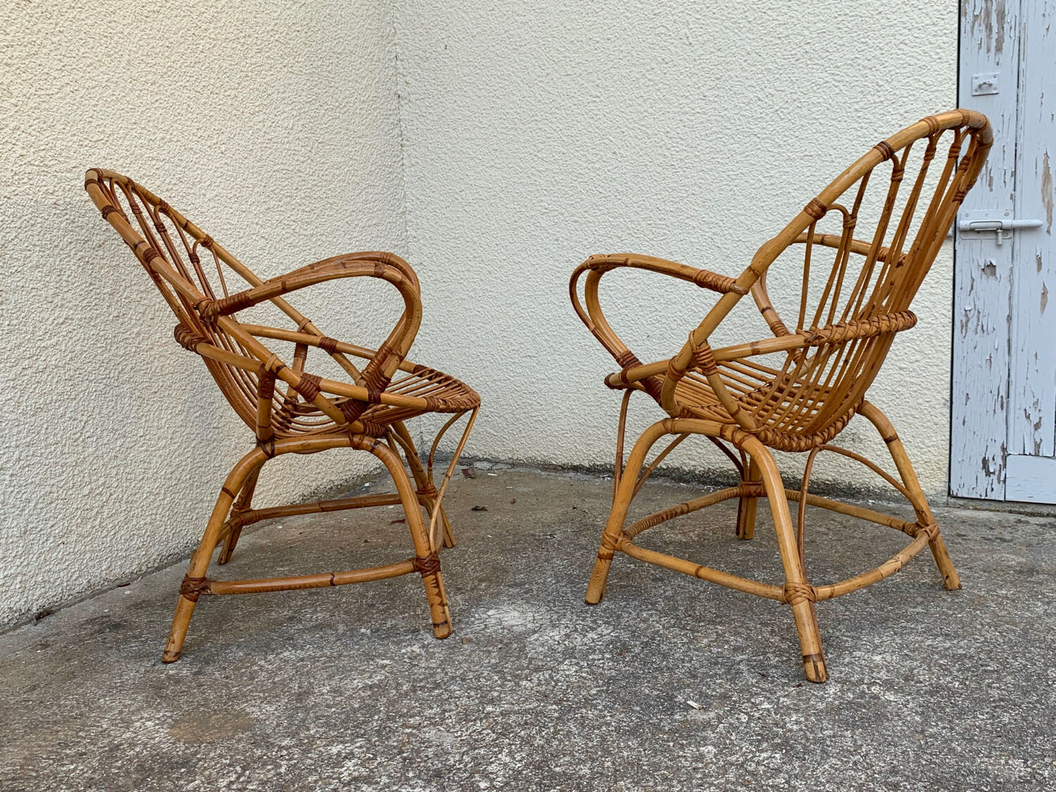 Pair of vintage shell armchairs 1950