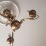 Lustre bois et laiton 3 branches