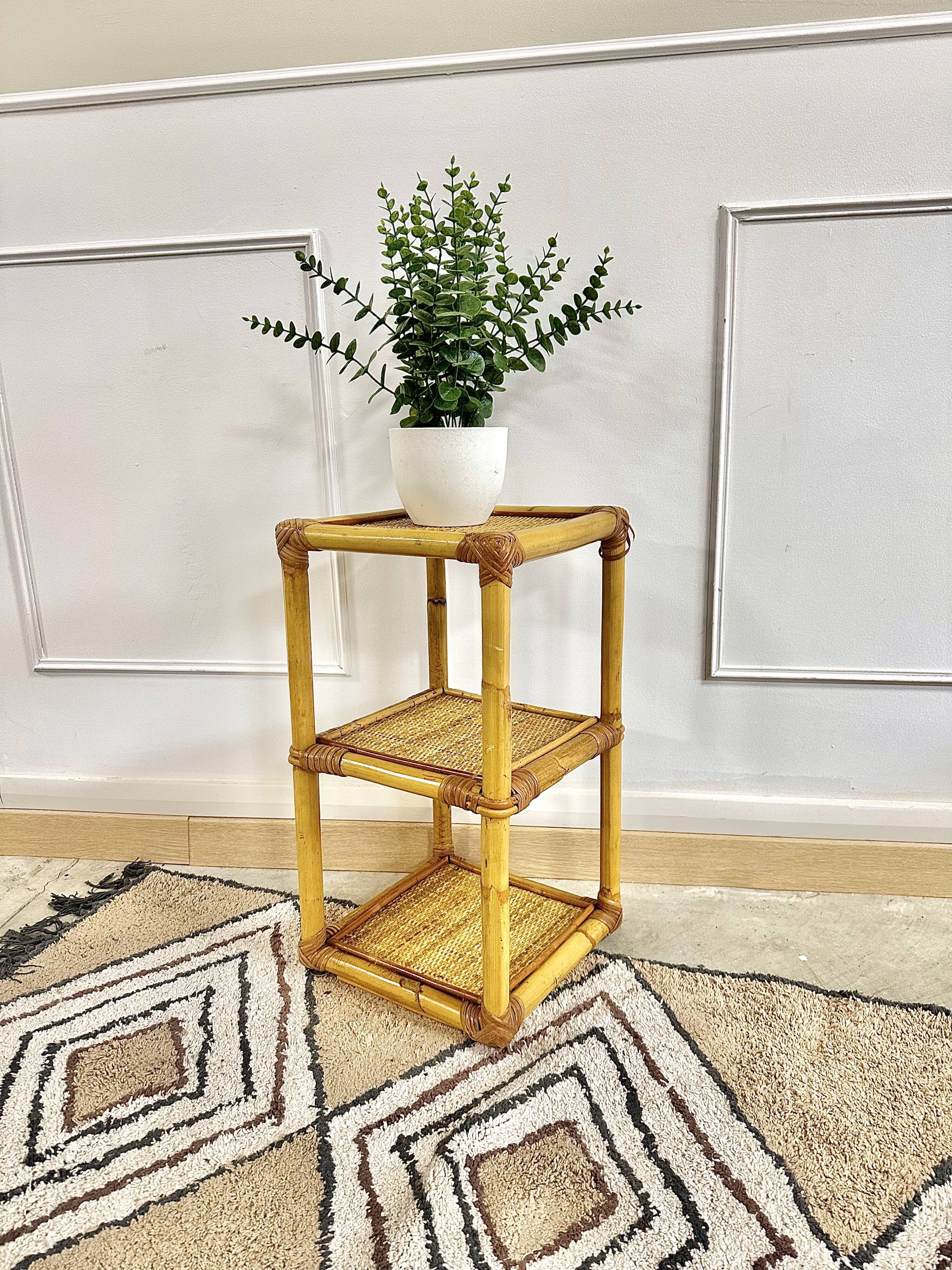 Rattan shelf cabinet