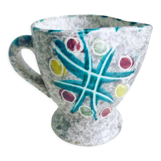 Old decorative ceramic pitcher Vallauris Borty