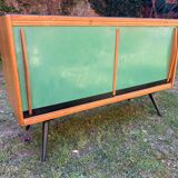 Sideboard with green sliding doors, circa 1950