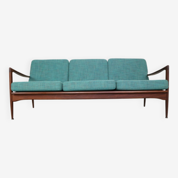 Ib Kofod Larsen three Seater teak sofa for Ope 1950's Sweden