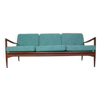 Ib Kofod Larsen three Seater teak sofa for Ope 1950's Sweden