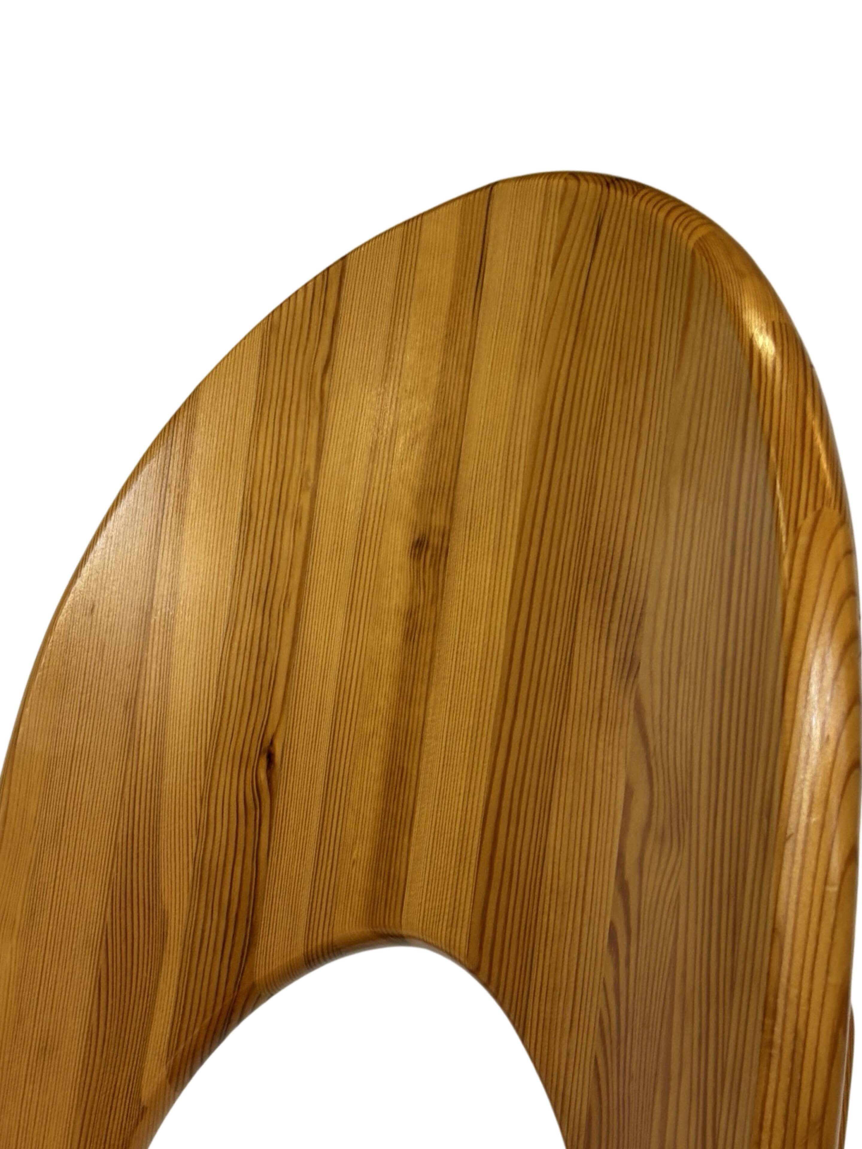 Vintage set of four pinewood chairs Rainer Daumiller minimalist design