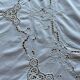 Round embroidered cotton tablecloth