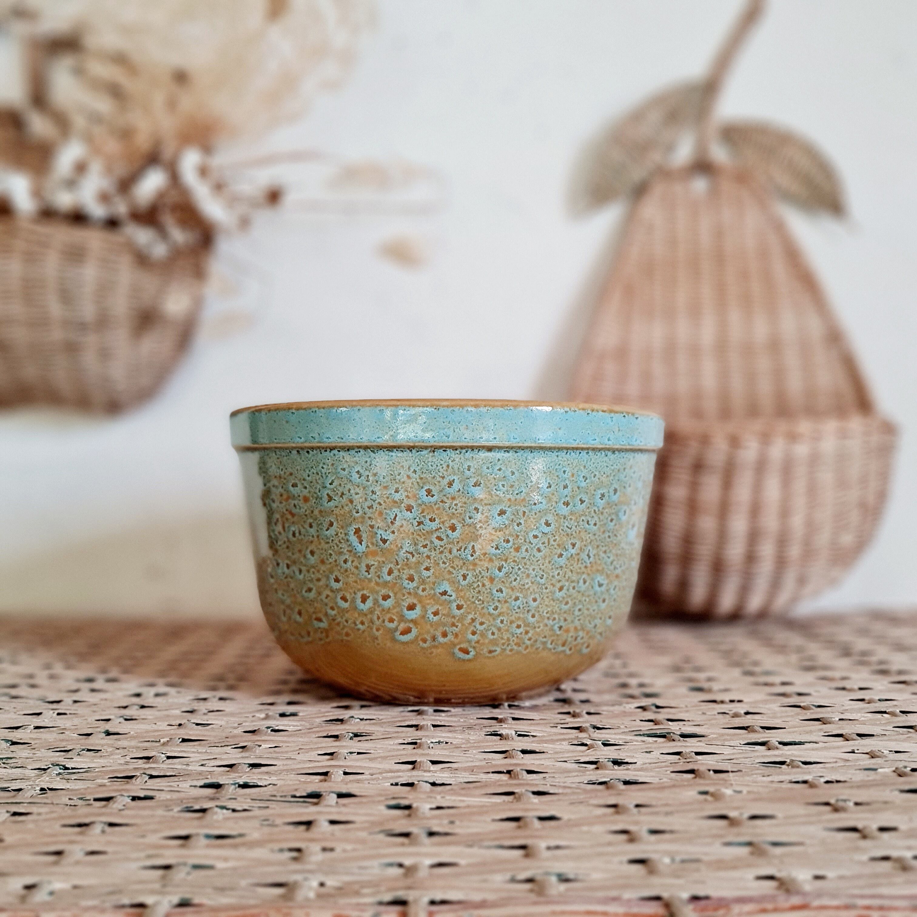 Old blue dish or salad bowl