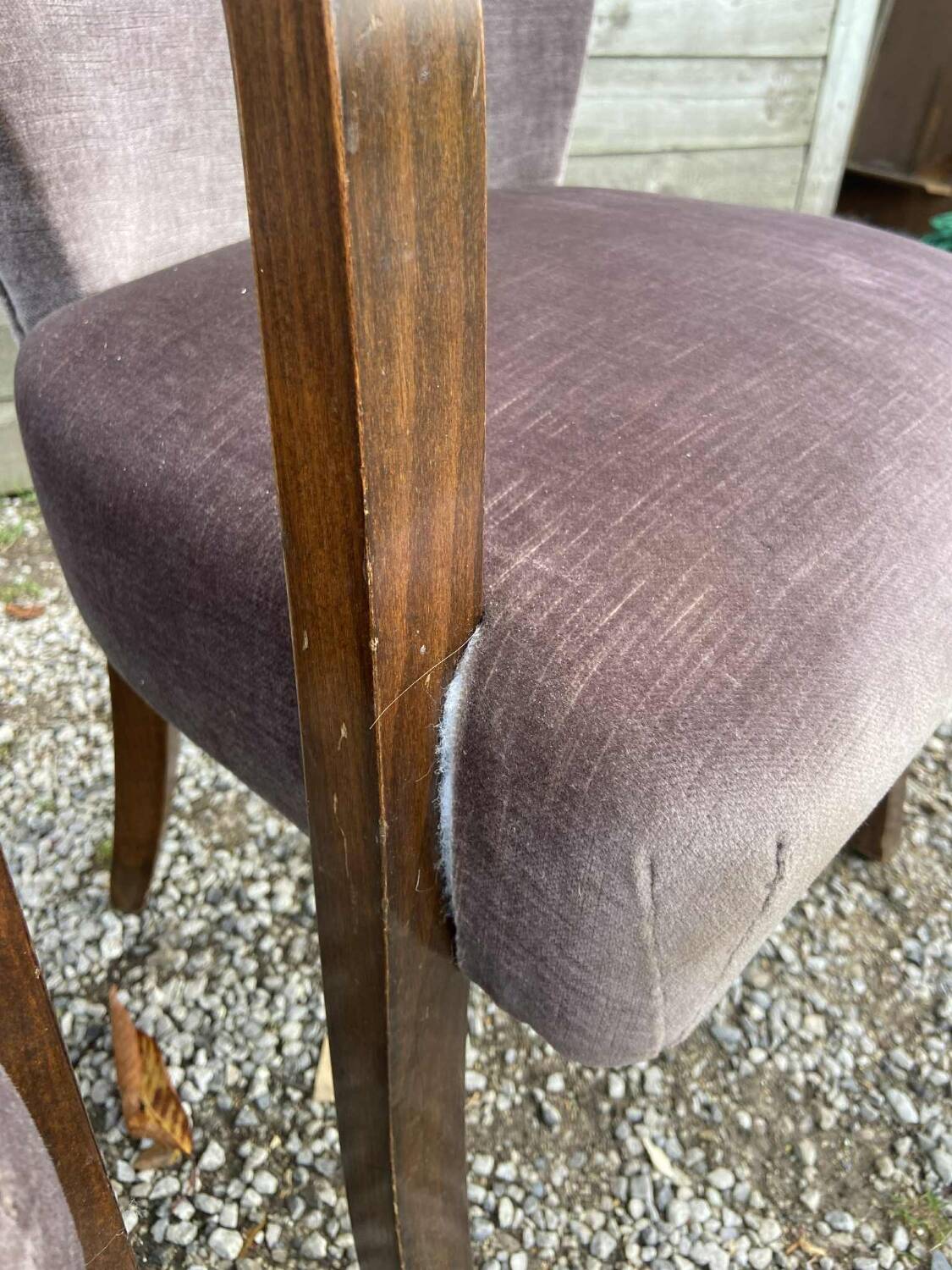 4 vintage velvet armchairs