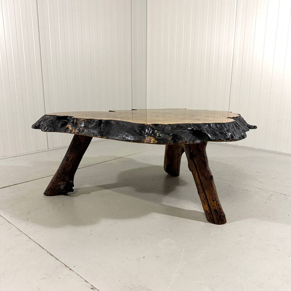 Large tree trunk coffee table by Frank Armich Canada