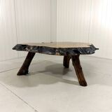 Large tree trunk coffee table by Frank Armich Canada