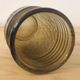 Vintage olive green smoked glass vase – Textured relief decoration – H19 cm