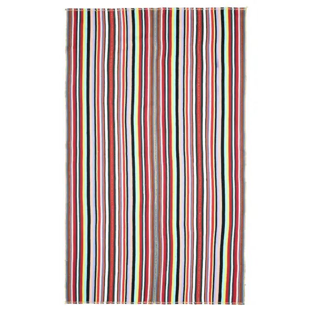 Tapis turc Oushak fait main en laine et coton rouge 174x287 des années 1970