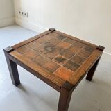 Wooden and ceramic coffee table, Jacques Blin design 1950