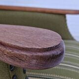 1970s, Danish lounge chair, wool, oak