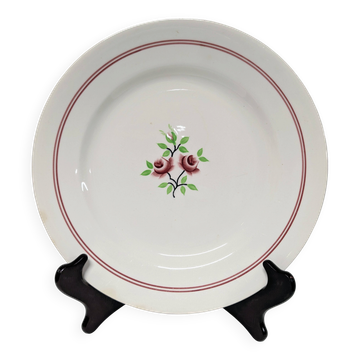 Plat rond Moulin des Loups Orchies modèle Deux Roses