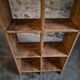 Vintage pine shelf with compartments, room divider, 1950s.