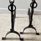 Pair of vintage steel brutalist andirons
