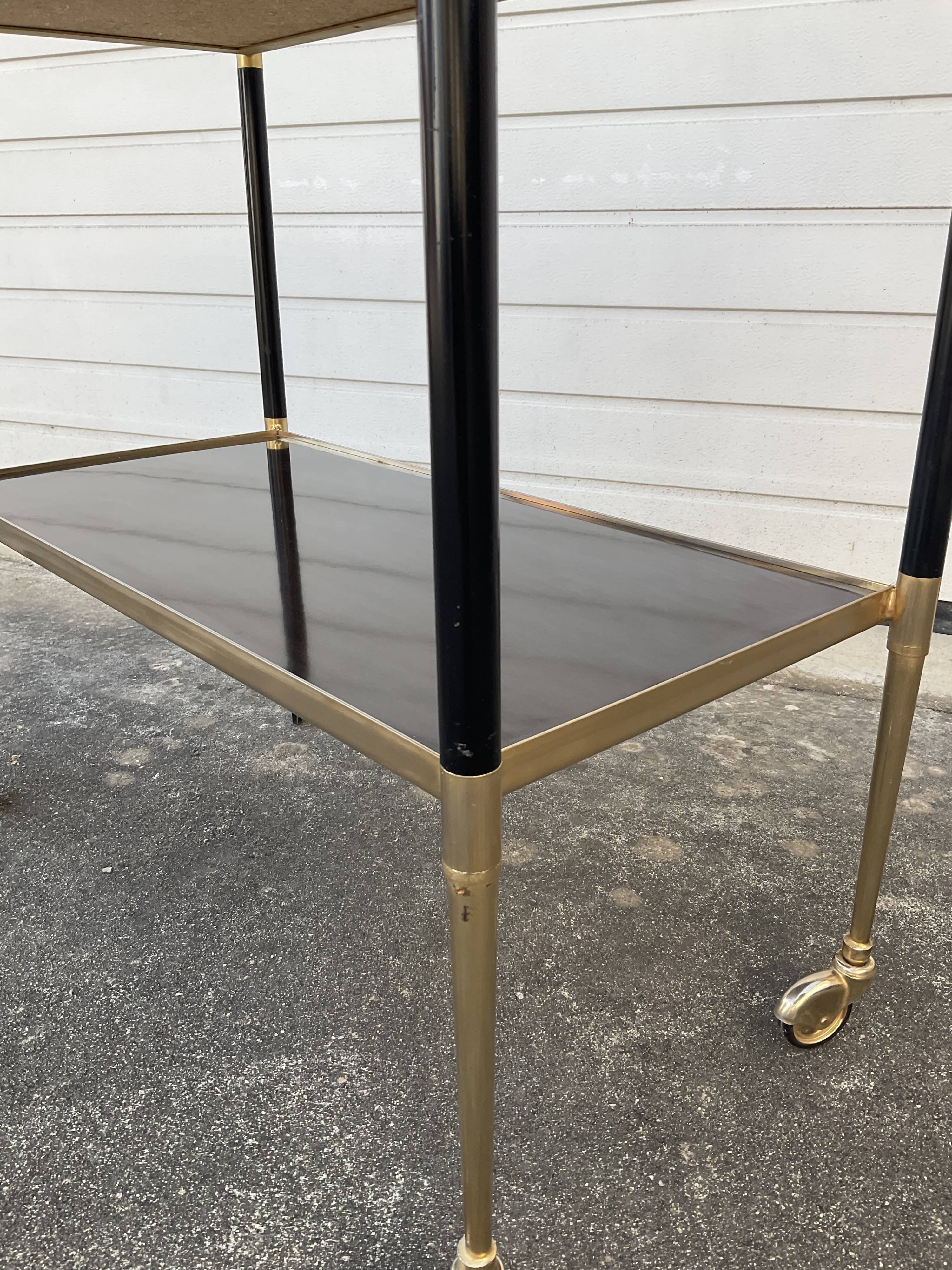 Golden vintage rolling table