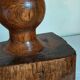 Pair of old brutalist turned solid wood candlesticks