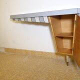 Vintage dressing table with gold trim and mirror, 1950s/1960s