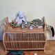 Storage box, vintage rattan bench, 80 cm