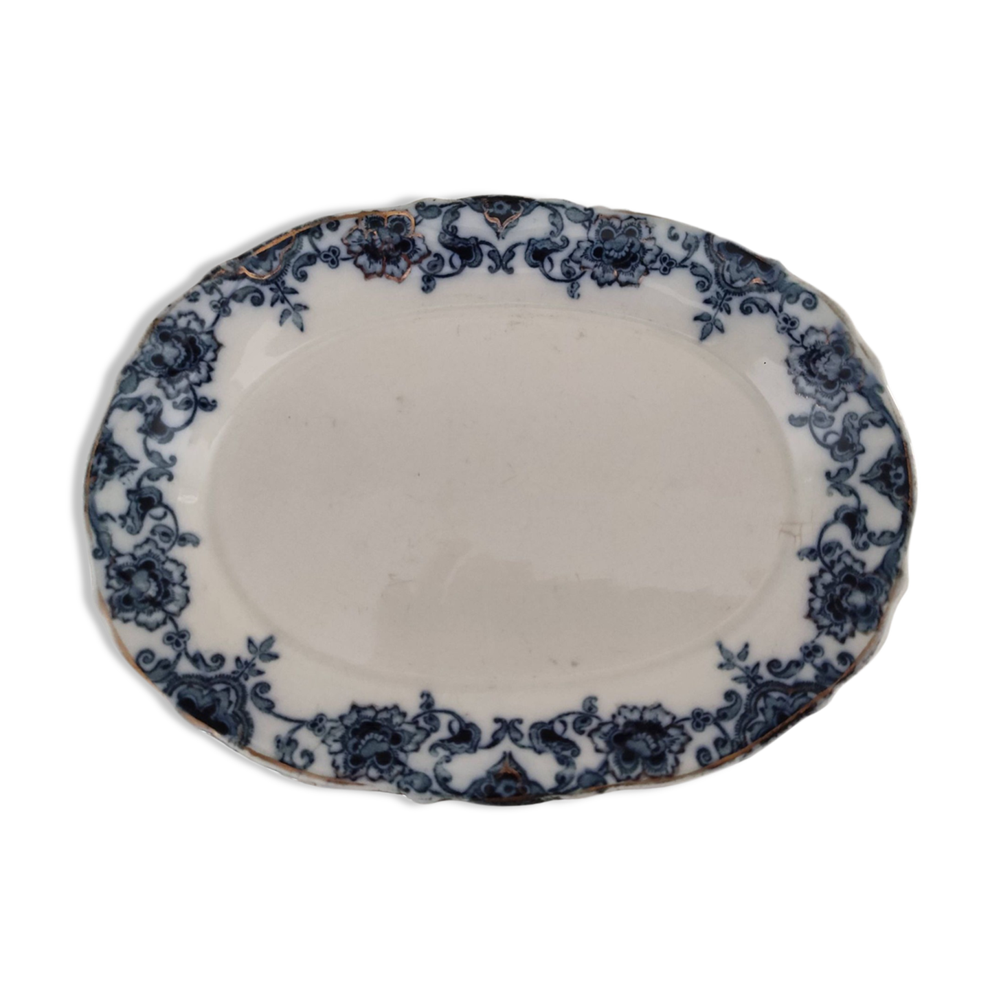 Christchurch New Zealand porcelain bowl with midnight blue decor and gold edging
