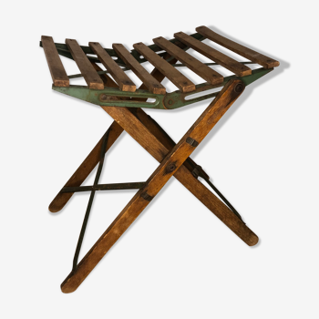 Wooden and iron slatting stool