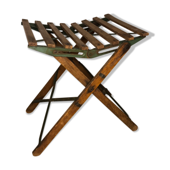 Wooden and iron slatting stool