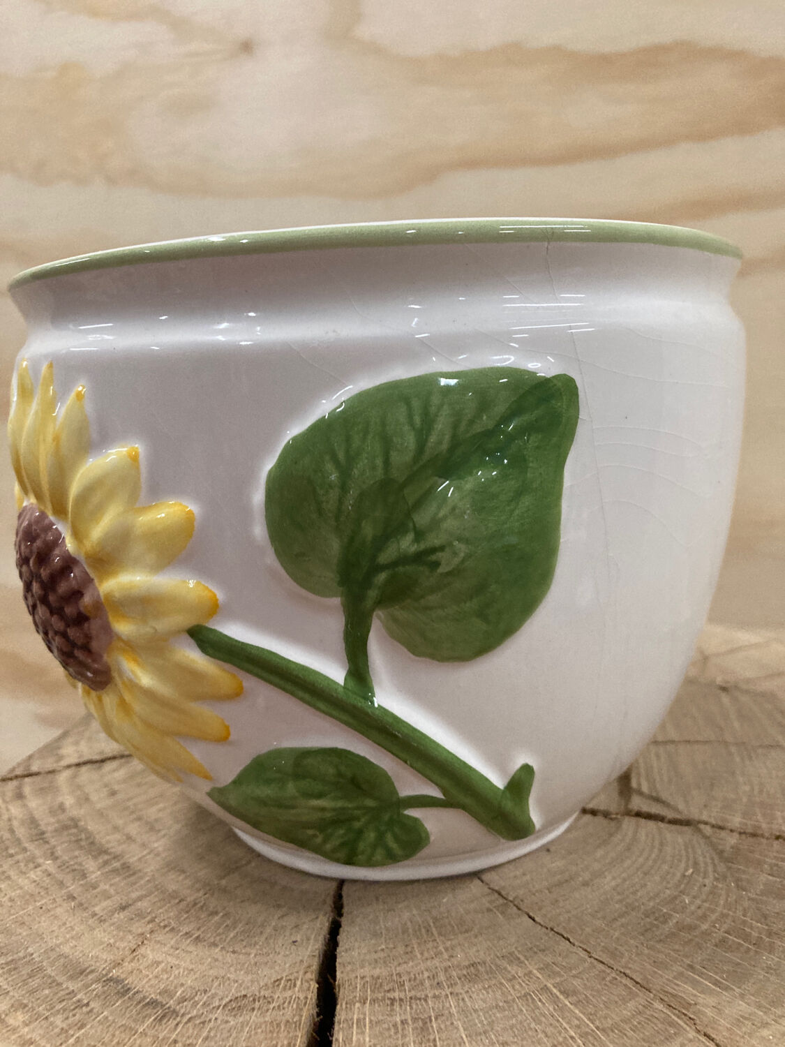 Ceramic sunflower pot cover
