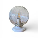 Ceiling light or wall light with cracked glass globe, 15 cm, porcelain rose.