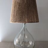 Vintage demijohn XL lamp in glass and jute rope