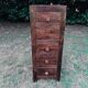 Chiffonnier commode haute bois massif éxotique palissandre 5 tiroirs