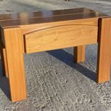 Regain / chapo Chevet en orme massif  1 tiroir en ceinture 1980 Signé