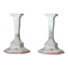 Duo of ceramic candle holders