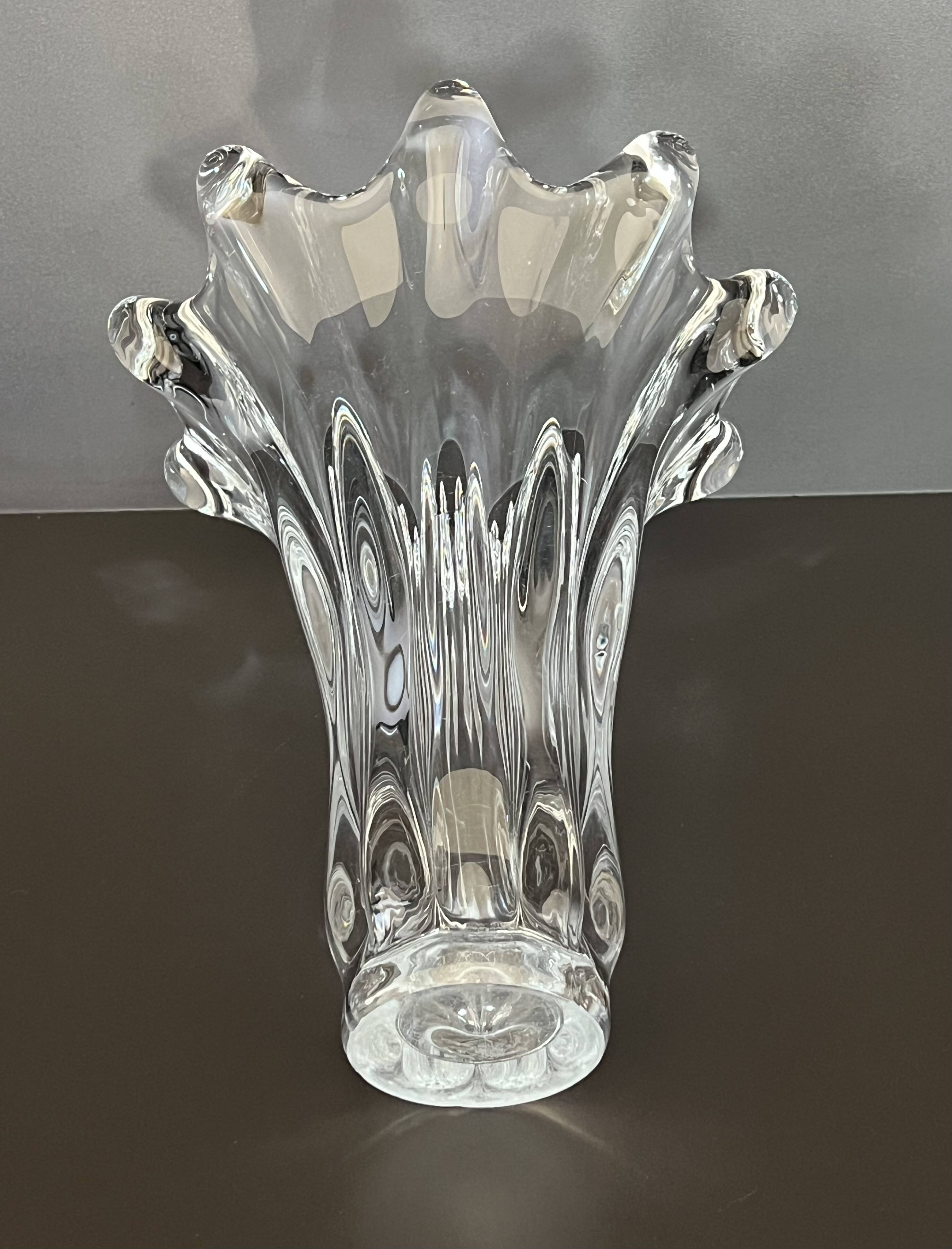 Crystal vase called "Giraffe Head" by Art Vannes France, 1950s.