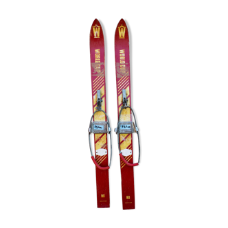 Pair of wooden child skis 79.5 cm