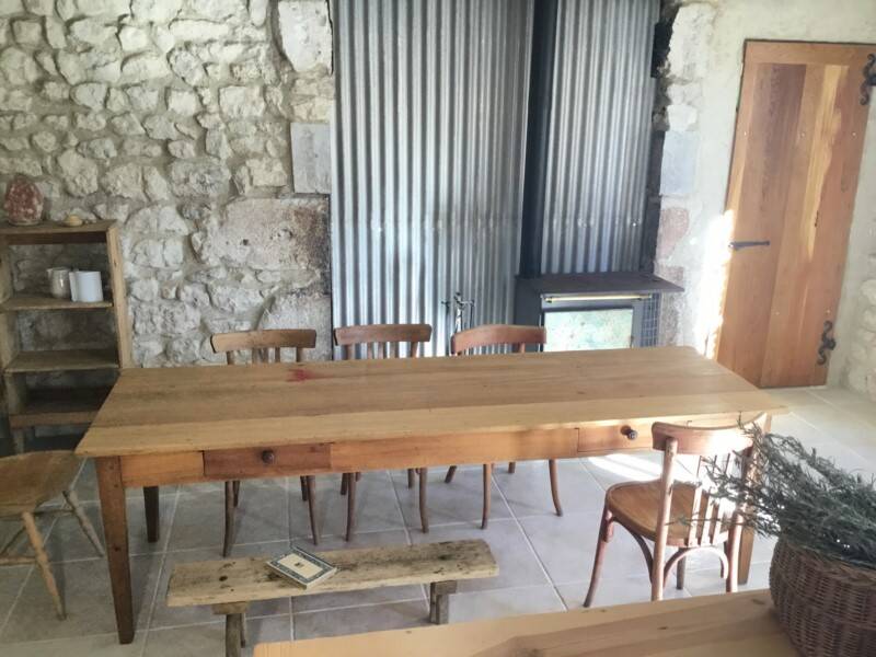 Farm table - 2m40 - 2 drawers