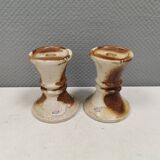 A set of ceramic candleholders by Axel Larsen for his own company, Axella