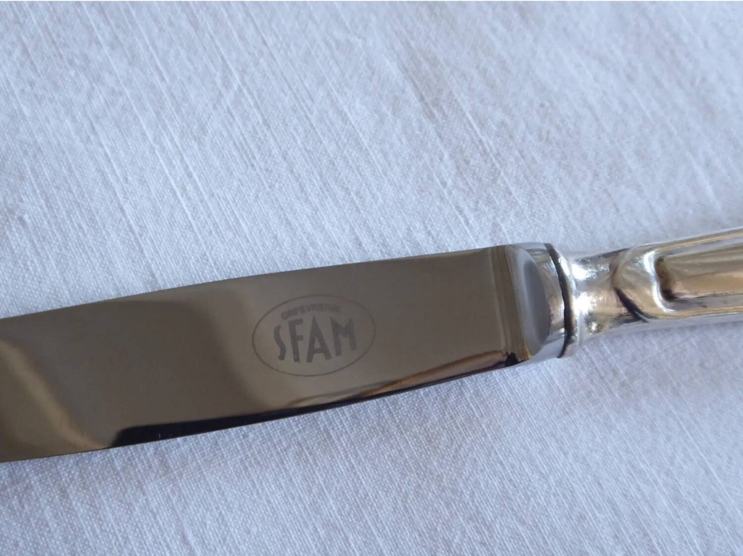 12 sfam dessert knives silver metal 21 cm