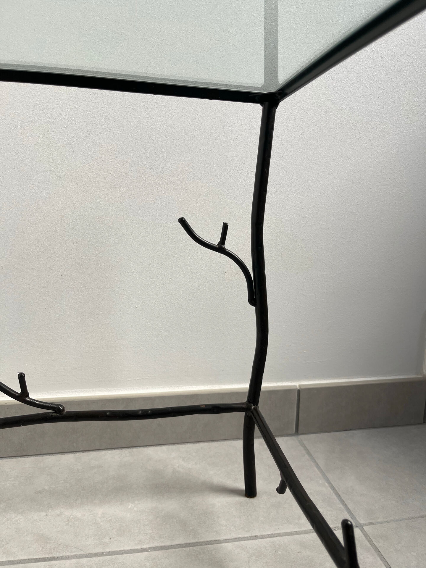 Wrought iron side table "branching"