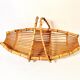 Vintage bamboo rattan wicker basket 1960s country chic