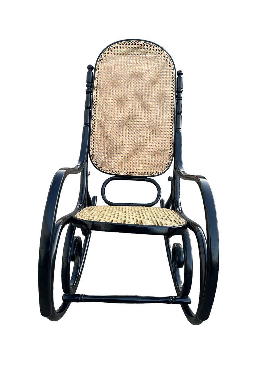 black cane rocking chair