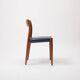 Model 77 Chair in Teak and blue leather by Niels Otto Møller